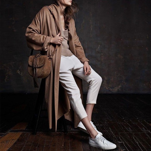 Nili Lotan Laight Wool Blend Duster Coat (Sz XS) Shawl Collar Tan Camel - Picture 2 of 16